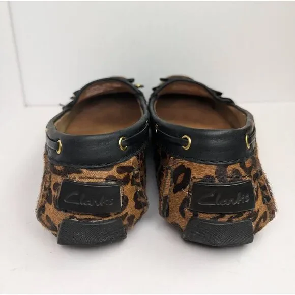 Clarks Dunbar cruiser calf hair animal leather boat loafer moccasins slip on 8.5 - Picture 7 of 8